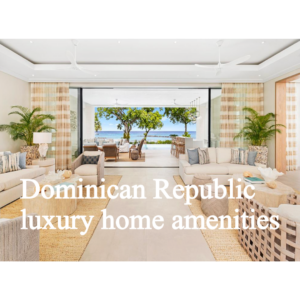 Tropical modern luxury villa with deep roof overhangs and infinity pool in the Dominican Republic