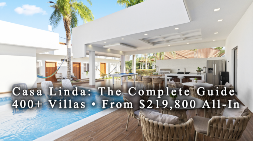 Private-pool villa with landscaped gardens in Casa Linda gated community on the Sosúa–Cabarete border, Dominican Republic