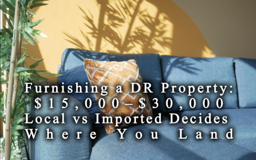 Custom mahogany furniture and finished interior of a villa on the Dominican Republic's North Coast
