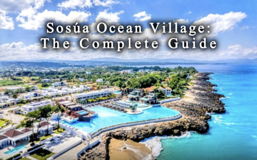 Oceanfront villas and community amenities in Sosúa Ocean Village gated resort community, between Sosúa and Cabarete, Dominican Republic