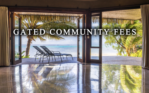 Entrance gate and maintained grounds of a Dominican North Coast gated community with security post
