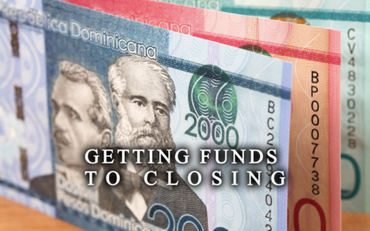International wire transfer documentation and closing statement prepared for a Dominican property purchase